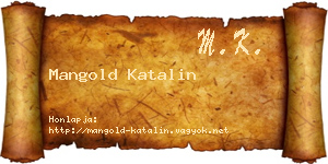 Mangold Katalin névjegykártya